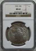 1923 Peace Silver Dollar NGC MS62 Certified
