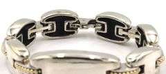 925 Sterling silver Lagos Caviar two tone Panel bracelet