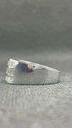 STUNNING BAGUETTE THREE ROW 14K WHITE GOLD RING