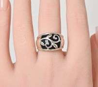 Sterling Silver Black Onyx Gemstone Dome Ring