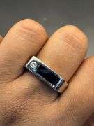 BOLD REGAL SIGNET STYLE 14K WHITE GOLD MEN'S DIAMOND RING