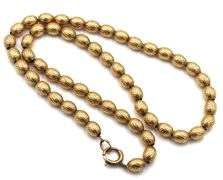 Gold plated beaded necklace