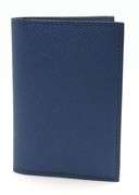 Hermes blue leather compact car holder wallet
