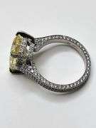 Superb Platinum 6.05 Carat Certified Fancy Vivid Yellow Lab Diamond Ring