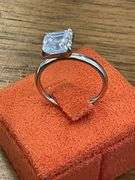 Ladies 14K White Gold Asscher Cut Diamond Solitaire Engagement Ring