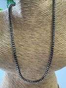 Sterling Silver 2-Tone Black Rhodium Plated Diamond-Cut Bead Tube Chain 4mm 925 Italy 18"