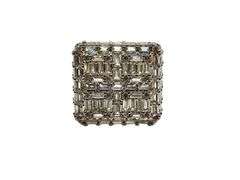Mens White Gold Plate 6.75 Cttw White CZ Gemstone Ring