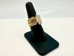 Sparkling 14 Kt Yellow Gold Plated 4.5 Ct Marquis Cut Lab Simulated Diamond Ring