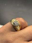 Mens 14K Yellow Gold 1.00 Carat Center Stone Ring