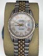 ROLEX REF R16013 STAINLESS STEEL 10K GOLD DIAMOND WATCH 9.5CT