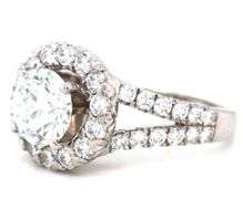 14kt White gold lab grown diamond halo engagement ring
