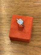 Ladies 14K White Gold Asscher Cut Diamond Solitaire Engagement Ring