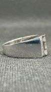 STUNNING BAGUETTE THREE ROW 14K WHITE GOLD RING