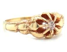Sweet 14K YG Vintage Diamond Ring