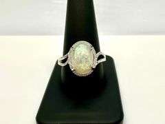 Amazing 5.75 Ct Simulated Color Play Rainbow Opal Ring