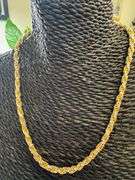 Sterling Silver 2-Tone Gold Plated Prism Diamond-Cut Rope Chain 5mm 925 Italy 18"