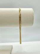 Beautiful Yellow Gold Plated Textured Figaro Link Ankle Bracelet