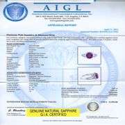PLATINUM PURPLE-PINK SAPPHIRE AND DIAMOND RING 3.71 C.T.W., GIA CERTIFIED