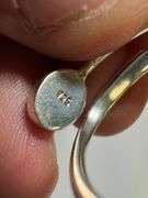 Sterling Silver 925 Titanium Coated Druzy Agate Crystal Stone Ring Adjustable Spoon Band