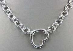 Tiffany & Co open heart clasp link chain necklace