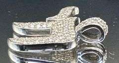 14K WHITE GOLD 0.80CTW NATURAL DIAMOND "HI LIFE" PENDANT