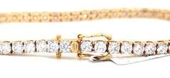 14kt Yellow gold 6.23ct Lab grown diamond tennis bracelet