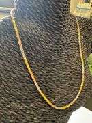 Gold Plated Sterling Silver Popcorn Roc Chain 2.6mm 925 Tri-Color Criss Cross Necklace 18"