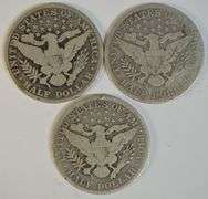 1892, 1894 & 1895 Barber Half Dollars in nice circ