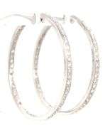 18kt White gold 1ctw diamond in out hoop earrings