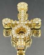 14K YELLOW GOLD 3.50CTW NATURAL DIAMOND ANKH CROSS PENDANT