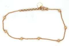 18kt Yellow gold 7.5-inch gold bead station bracelet
