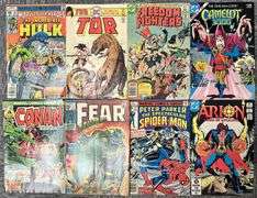 Vintage Bronze & Copper Age Comic Book Lot of 8 Marvel & DC Hulk, Spider-Man, Conan, Tor & More