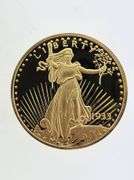 $20 Saint Gaudens Copy, 1 Oz .999 Silver With Gold Plate