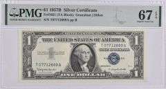 1957-B $1 Silver Certificate Fr. 1621 PMG Superb Gem Uncirculated 67 EPQ