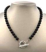 Tiffany & Co black onyx beads necklace with toggle clasp