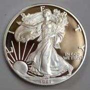 1997 Silver Eagle with Box & Paper.