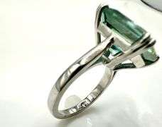 Extraodinary Large 16.35 Ct Russian Color Change Lab Simulated Alexandrite Asscher Cut Ring
