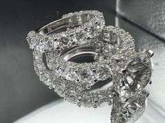 14K WHITE GOLD LAB DIAMOND BRIDAL SET IGI CERTIFIED