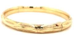 Popular 14K YG Etched Opening Bangle