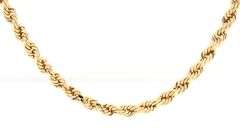 Rope chain necklace in 14kt Yellow gold