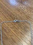 14K White Gold Oval Diamond Solitaire Pendant Necklacet