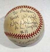 Very collectable 1970 Umpires A.L signed baseball