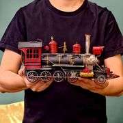 Large Cast Metal Steam Locomotive