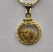 Very Unique Pendent 14K Gold  Chain with18k gold pendent, Pure gold nugets