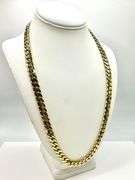 Huge 103.7 Gram 14 Kt Gold Plated Cuban Curb Link Necklace