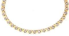 10kt Yellow gold diamond X link bracelet