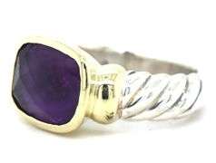 925 Sterling silver David Yurman Cable classic Amethyst ring