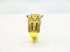 Sparkling 14 Kt Yellow Gold Plated 4.5 Ct Marquis Cut Lab Simulated Diamond Ring