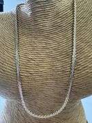 Gold Plated 925 Sterling Silver 3.5mm Serpentine 2-Tone Chain Link Italy Necklace 18"