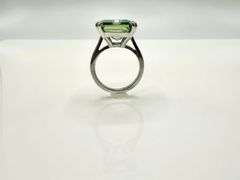 Extraodinary Large 16.35 Ct Russian Color Change Lab Simulated Alexandrite Asscher Cut Ring